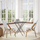White & Gray/Natural Frame |#| All-Weather Commercial Paris Chair with Bamboo Print Aluminum Frame-White/Gray