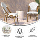White & Gray/Natural Frame |#| All-Weather Commercial Paris Chair with Bamboo Print Aluminum Frame-White/Gray