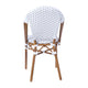 White & Gray/Natural Frame |#| All-Weather Commercial Paris Chair with Bamboo Print Aluminum Frame-White/Gray