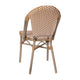 Natural & White/Light Natural Frame |#| All-Weather Commercial Paris Chair - Bamboo Print Aluminum Frame-Natural/White