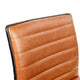 Brown Vinyl/Black Frame |#| Low Back Designer Armless Brown Ribbed Swivel Task Office Chair - Home Office