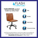 Brown Vinyl/Black Frame |#| Low Back Designer Armless Brown Ribbed Swivel Task Office Chair - Home Office