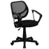 Low Back Mesh Swivel Task Office Chair with Curved Square Back and Arms