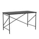 Black Wood Grain Parsons Desk with Oil Rubbed Bronze Metal X-Frame