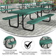 Green,8' |#| Commercial Grade 8' Rectangular Expanded Mesh Metal Outdoor Picnic Table - Black