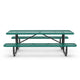 Green,8' |#| Commercial Grade 8' Rectangular Expanded Mesh Metal Outdoor Picnic Table - Black