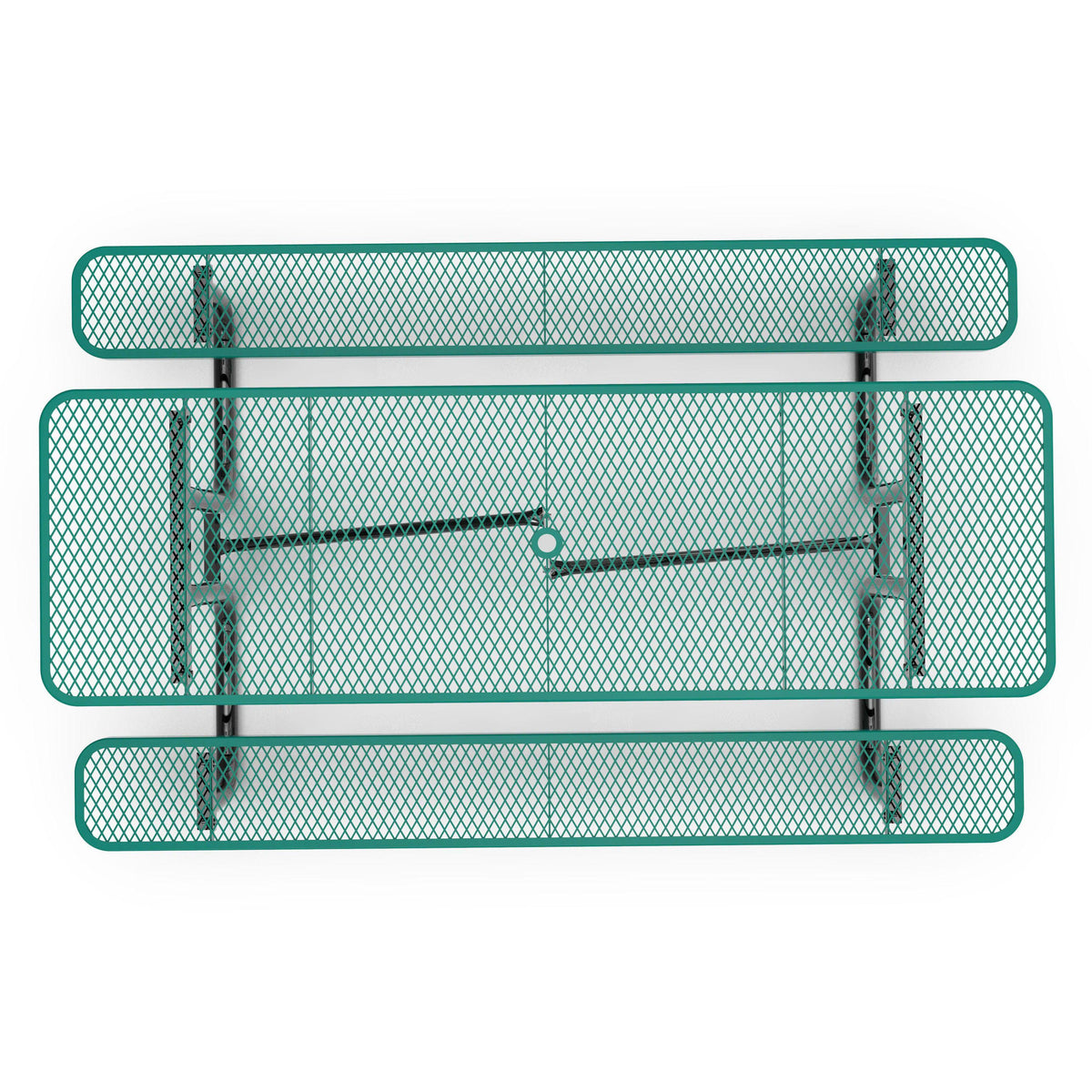 Green,8' |#| Commercial Grade 8' Rectangular Expanded Mesh Metal Outdoor Picnic Table - Black