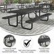 Black,8' |#| Commercial Grade 8' Rectangular Expanded Mesh Metal Outdoor Picnic Table - Black