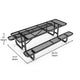 Black,8' |#| Commercial Grade 8' Rectangular Expanded Mesh Metal Outdoor Picnic Table - Black