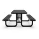 Black,8' |#| Commercial Grade 8' Rectangular Expanded Mesh Metal Outdoor Picnic Table - Black