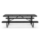 Black,8' |#| Commercial Grade 8' Rectangular Expanded Mesh Metal Outdoor Picnic Table - Black