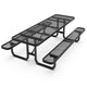 Black,8' |#| Commercial Grade 8' Rectangular Expanded Mesh Metal Outdoor Picnic Table - Black