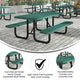Green,6' |#| Commercial Grade 6' Rectangular Expanded Mesh Metal Outdoor Picnic Table - Green
