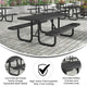 Black,6' |#| Commercial Grade 6' Rectangular Expanded Mesh Metal Outdoor Picnic Table - Black