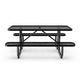 Black,6' |#| Commercial Grade 6' Rectangular Expanded Mesh Metal Outdoor Picnic Table - Black