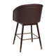 Brown |#| Commercial 26inch Mid-Back Counter Stool with Wood Legs - Brown LeatherSoft/Walnut