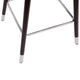 Gray |#| Commercial 26inch Mid-Back Counter Stool with Wood Legs - Gray LeatherSoft/Walnut