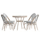 Black & White Textilene/Light Natural Frame |#| Indoor/Outdoor Commercial Bistro Set with Table and 4 Chairs in Blk/Wht
