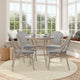 Black & White Textilene/Light Natural Frame |#| Indoor/Outdoor Commercial Bistro Set with Table and 4 Chairs in Blk/Wht