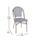 Black & White Textilene/Light Natural Frame |#| Indoor/Outdoor Commercial Bistro Set with Table and 4 Chairs in Blk/Wht