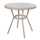 Black & White Textilene/Light Natural Frame |#| Indoor/Outdoor Commercial Bistro Set with Table and 4 Chairs in Blk/Wht