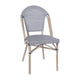 Black & White Textilene/Light Natural Frame |#| Indoor/Outdoor Commercial Bistro Set with Table and 4 Chairs in Blk/Wht