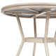 Black & White Textilene/Light Natural Frame |#| Indoor/Outdoor Commercial Bistro Set with Table and 4 Chairs in Blk/Wht