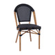 Black Textilene/Natural Frame |#| Indoor/Outdoor Commercial Bistro Set with Table and Four Chairs in Black