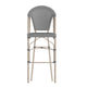 Black & White/Light Natural Frame |#| All-Weather Commercial Paris Stool with Light Natural Metal Frame-Black/White