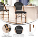 Black/Natural Frame |#| All-Weather Commercial Paris Stool with Natural Metal Frame-Black