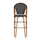 Black/Natural Frame |#| All-Weather Commercial Paris Stool with Natural Metal Frame-Black