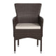 Espresso/Cream |#| Indoor/Outdoor Espresso Wicker Wrapped Steel Frame Patio Chairs & Cream Cushions