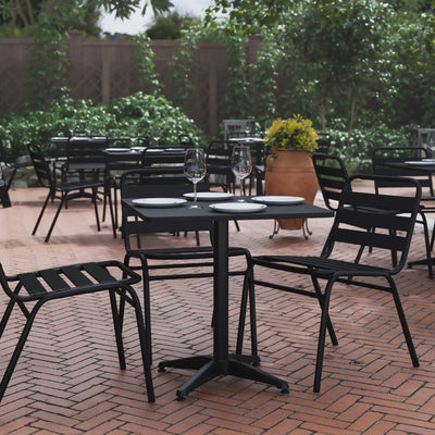Mellie 27.5'' Square Aluminum Indoor-Outdoor Table with Base - View 2