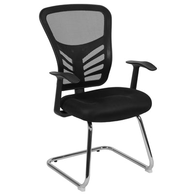 Mesh Side Reception Chair with Chrome Sled Base