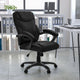 Mid-Back Black LeatherSoft Overstuffed Swivel Task Ergonomic Office Chair w/Arms