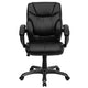 Mid-Back Black LeatherSoft Overstuffed Swivel Task Ergonomic Office Chair w/Arms