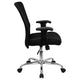 Mid-Back Black Mesh Contemporary Swivel Task Office Chair w/ Chrome Base & Arms
