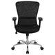 Mid-Back Black Mesh Contemporary Swivel Task Office Chair w/ Chrome Base & Arms