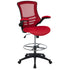 Mid-Back Mesh Ergonomic Drafting Chair with Adjustable Foot Ring and Flip-Up Arms