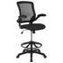 Mid-Back Mesh Ergonomic Drafting Chair with Adjustable Foot Ring and Flip-Up Arms