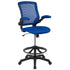 Mid-Back Mesh Ergonomic Drafting Chair with Adjustable Foot Ring and Flip-Up Arms