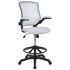 Mid-Back Mesh Ergonomic Drafting Chair with Adjustable Foot Ring and Flip-Up Arms