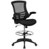 Mid-Back Mesh Ergonomic Drafting Chair with Adjustable Foot Ring and Flip-Up Arms