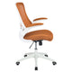 Tan Mesh/White Frame |#| Mid-Back Tan Mesh Ergonomic Task Office Chair, White Frame - Flip-Up Arms