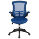 Blue Mesh/Black Frame |#| Mid-Back Blue Mesh Swivel Ergonomic Task Office Desk Chair with Flip-Up Arms