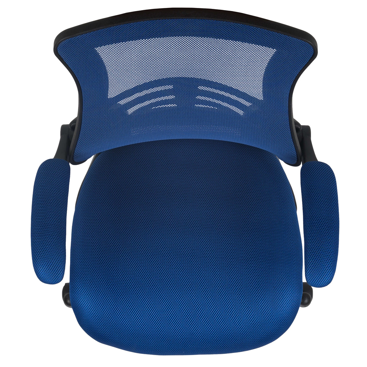 Blue Mesh/Black Frame |#| Mid-Back Blue Mesh Swivel Ergonomic Task Office Desk Chair with Flip-Up Arms