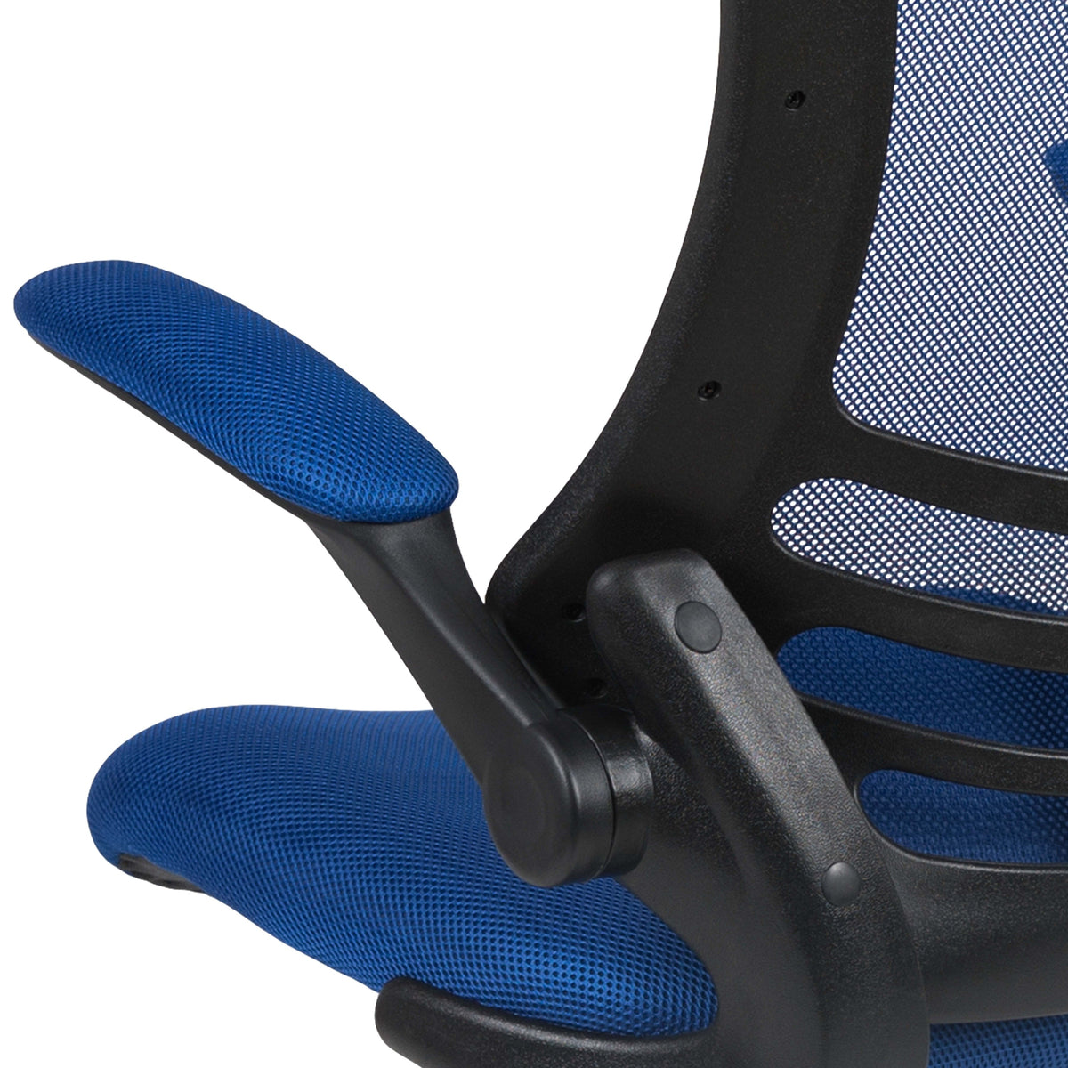 Blue Mesh/Black Frame |#| Mid-Back Blue Mesh Swivel Ergonomic Task Office Desk Chair with Flip-Up Arms