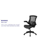 Black Mesh & LeatherSoft/Black Frame |#| Mid-Back Black Mesh Ergonomic Task Chair with LeatherSoft Seat and Flip-Up Arms