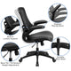 Black Mesh & LeatherSoft/Black Frame |#| Mid-Back Black Mesh Ergonomic Task Chair with LeatherSoft Seat and Flip-Up Arms