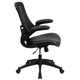 Black Mesh & LeatherSoft/Black Frame |#| Mid-Back Black Mesh Ergonomic Task Chair with LeatherSoft Seat and Flip-Up Arms